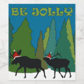 Jolly Moose und Elk Weinetikett (Einzelnes Label)