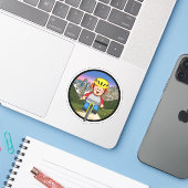 Jolly Mountain Biker Aufkleber (Laptop mit iPhone)