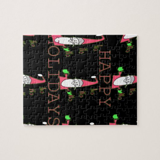 Jolly Mouse Santa: Eine lustige Urlaubserscheinung Puzzle (Horizontal)