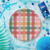 Jolly Multicolored Gingham Pappteller (Party)