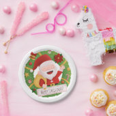 Jolly Niedlich Santa Claus Xmas Wreath Party Suppl Pappteller (Party)