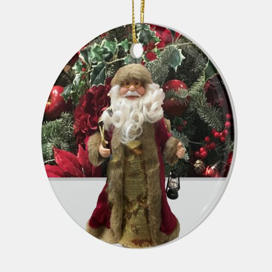Jolly old fashioned Santa Keramik Ornament (Links)