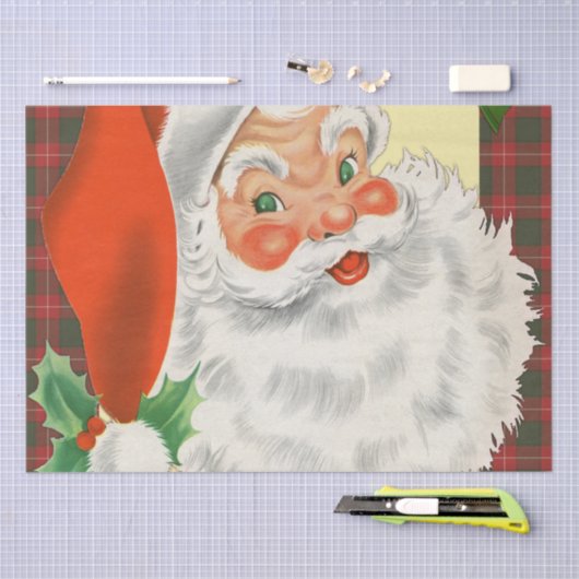 Jolly Old Father Christmas Retro Seidenpapier (Handwerk)