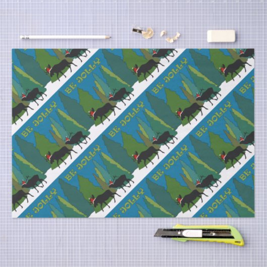 Jolly Old Moose and Elk Seidenpapier (Handwerk)
