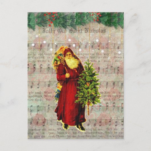 Jolly Old Saint Nicholas Christmas Eve Santa Claus Postkarte (Vorderseite)