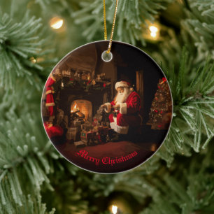 Jolly Old Saint Nick Keramik Ornament