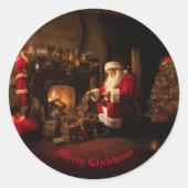 Jolly Old Saint Nick Runder Aufkleber (Vorderseite)