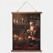 Jolly Old Saint Nick Wandteppich Mit Holzrahmen (Vorderseite)