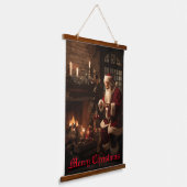 Jolly Old Saint Nick Wandteppich Mit Holzrahmen (Gewinkelt)