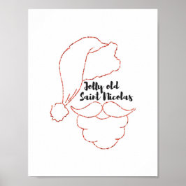 Jolly Old Saint Nicolas Red Glitzer Poster