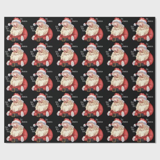 Jolly Old Santa Claus Personalisiert Wrapping Pape Geschenkpapier (Flach)