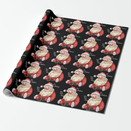 Jolly Old Santa Claus Personalisiert Wrapping Pape Geschenkpapier (Ungerollt)
