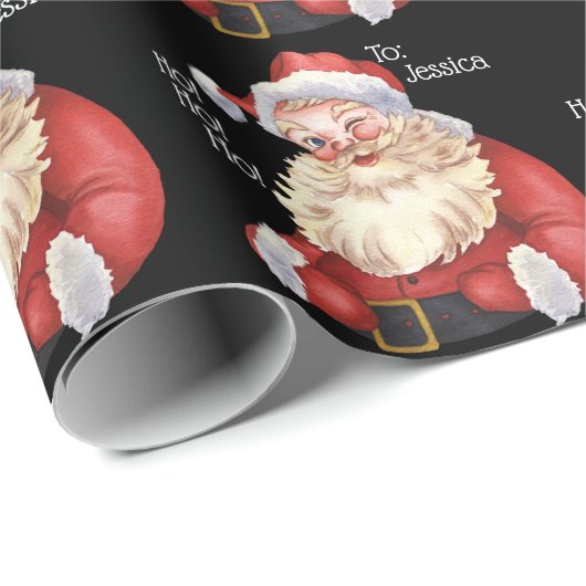 Jolly Old Santa Claus Personalisiert Wrapping Pape Geschenkpapier (Rolleneckpunkt)