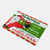 Jolly Old Santa mit Ihrem Familiennamen | Weihnach Fußmatte (Schrägansicht)