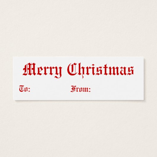 Jolly old St. Nicholas Gift Tags (Rückseite)