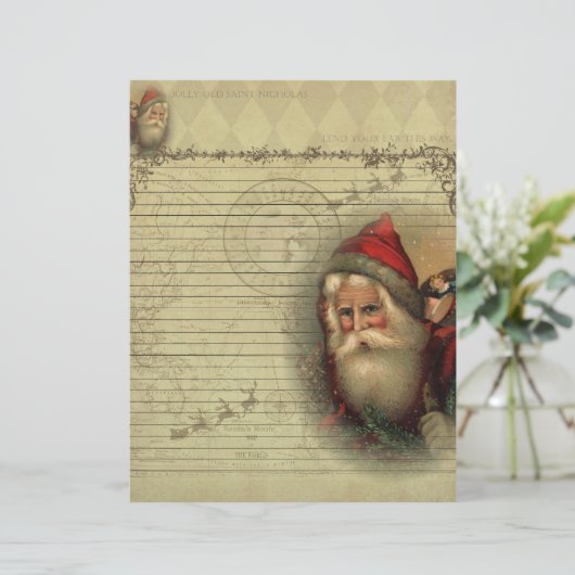 Jolly Old St Nicholas Letter von Santa Paper (Stehend Vorderseite)
