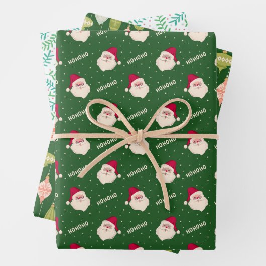 Jolly Old St. Nick, Weihnachtsschmuck und Holly Geschenkpapier Set (Beispiel)