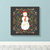 Jolly Otomi Holiday Snowman Leinwanddruck (Insitu (Holzboden))