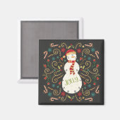 Jolly Otomi Holiday Snowman Magnet (Vorderseite/Rückseite)