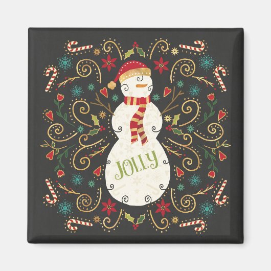 Jolly Otomi Holiday Snowman Magnet (Vorne)