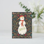 Jolly Otomi Holiday Snowman Postkarte (Stehend Vorderseite)