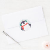 Jolly Penguin Runder Aufkleber (Umschlag)