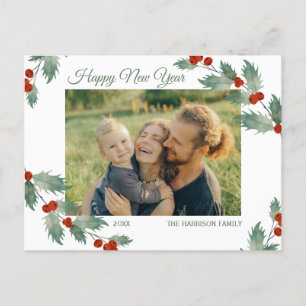Jolly Pflanze Botanical New Year Script Foto Postkarte