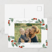 Jolly Pflanze Botanical New Year Script Foto Postkarte (Vorne/Hinten)