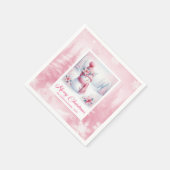 Jolly Pink Snowman Christmas Scene Napkins Kids   Serviette (Ecke)