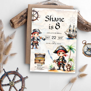 Jolly Pirates 8. Geburtstagsparty Einladung