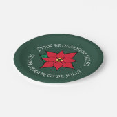 Jolly Poinsettia Weihnachtszeitung Tellers Pappteller (Schrägansicht)