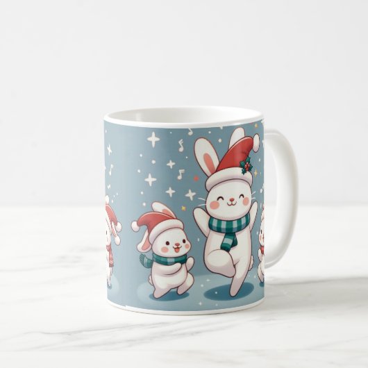 Jolly Rabbit Dance Weihnachtsgeschenk in jedem Sch Kaffeetasse (VorderseiteRechts)