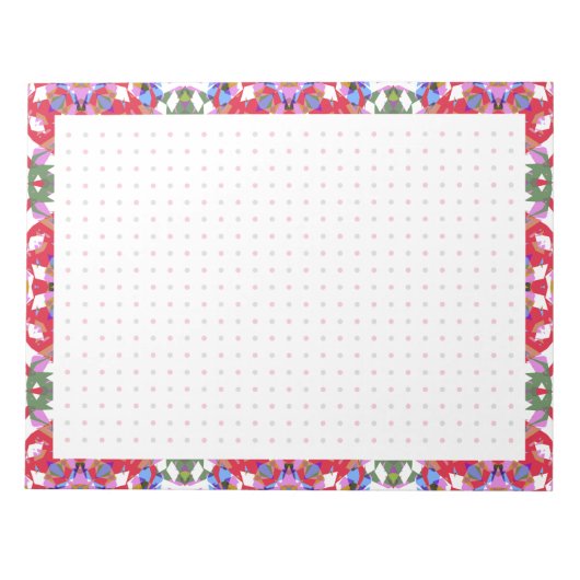 Jolly Red Christmas Fun Dot Grid Organisator Plane Notizblock (Vorderseite)