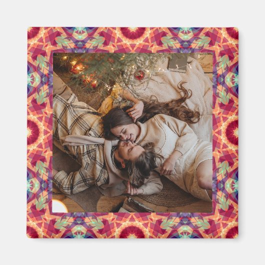 Jolly Red Festive Lila Foto Picture Magnet (Vorne)