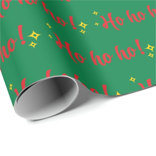 Jolly Red Ho Ho Ho Weihnachtsgeschenk Grün nahtlos Geschenkpapier (Rolleneckpunkt)