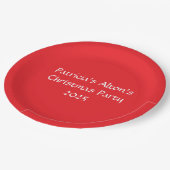 Jolly Red & White: Weihnachts-Party Pappteller (Schrägansicht)