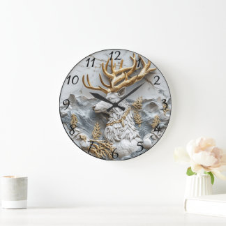 Jolly Reindeer Christmas Fun Große Wanduhr