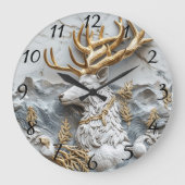 Jolly Reindeer Christmas Fun Große Wanduhr (Vorderseite)