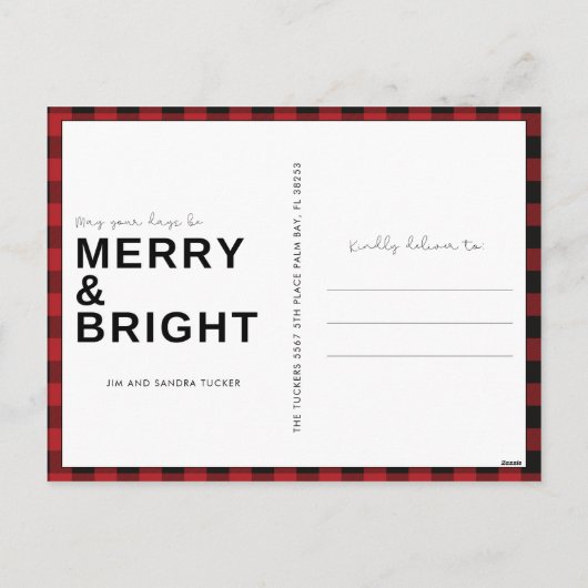 Jolly Reindeer Weihnachtsfeiertag Feiertagspostkarte (Rückseite)