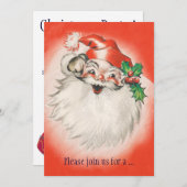 Jolly Retro Santa Claus Weihnachts-Party Einladung (Vorne/Hinten)