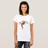 Jolly Retro Santa Riding Candy Cane T-Shirt (Vorne ganz)