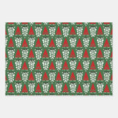 Jolly Retro Santas Wrapping Paper Geschenkpapier Set (Vorderseite 3)