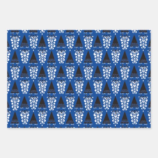 Jolly Retro Santas Wrapping Paper Geschenkpapier Set (Vorderseite 2)