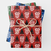 Jolly Retro Santas Wrapping Paper Geschenkpapier Set (Beispiel)