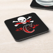 Jolly Roger C Monogram Anfangs Getränkeuntersetzer (Linke Seite)