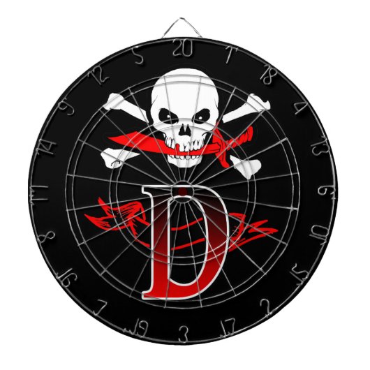 Jolly Roger D Monogram Anfangs Dartscheibe (vorne)