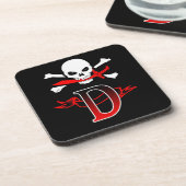 Jolly Roger D Monogram Anfangs Getränkeuntersetzer (Linke Seite)