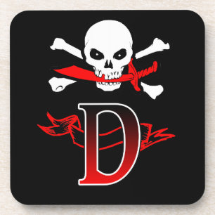 Jolly Roger D Monogram Anfangs Getränkeuntersetzer