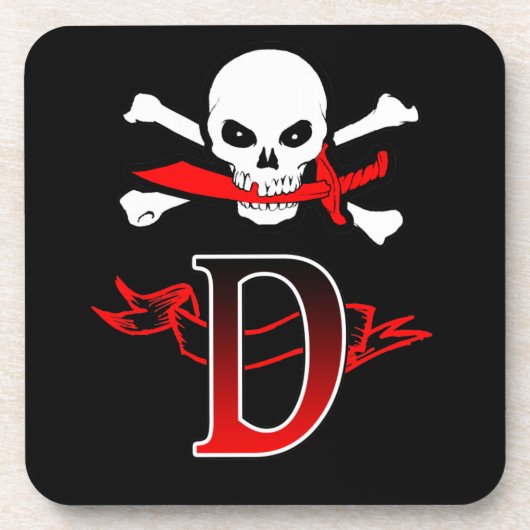 Jolly Roger D Monogram Anfangs Getränkeuntersetzer (Vorderseite)