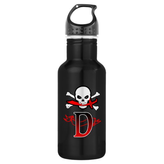 Jolly Roger D Monogram Anfangs Trinkflasche (Vorderseite)